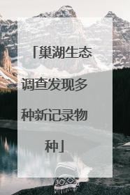 巢湖生态调查发现多种新记录物种