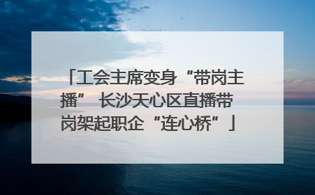 工会主席变身“带岗主播” 长沙天心区直播带岗架起职企“连心桥”