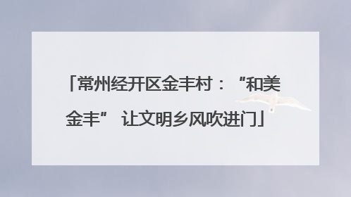 常州经开区金丰村：“和美金丰” 让文明乡风吹进门