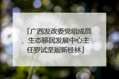 广西发改委党组成员、生态移民发展中心主任罗试坚履新桂林