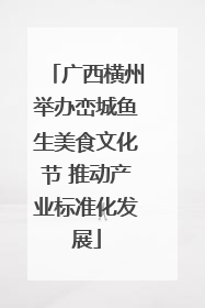 广西横州举办峦城鱼生美食文化节 推动产业标准化发展