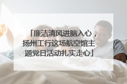 廉洁清风进脑入心，扬州工行这场航空馆主题党日活动扎实走心
