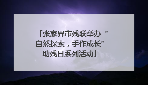 张家界市残联举办“自然探索，手作成长”助残日系列活动