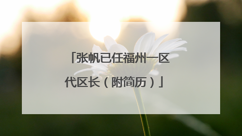 张帆已任福州一区代区长（附简历）