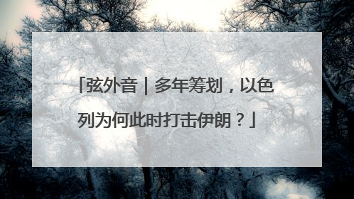 弦外音｜多年筹划，以色列为何此时打击伊朗？