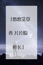 悠悠艾草香 片片粽叶长