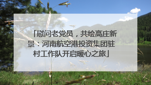 慰问老党员，共绘高庄新景：河南航空港投资集团驻村工作队开启暖心之旅