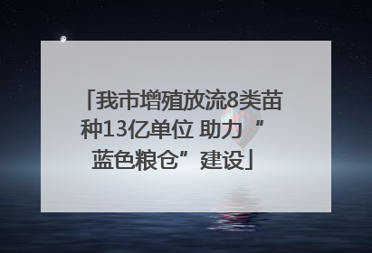 我市增殖放流8类苗种13亿单位 助力“蓝色粮仓”建设