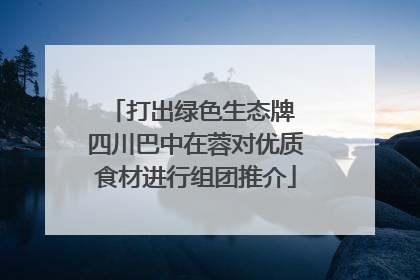 打出绿色生态牌 四川巴中在蓉对优质食材进行组团推介