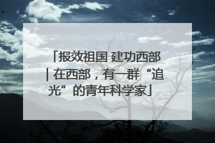 报效祖国 建功西部｜在西部，有一群“追光”的青年科学家
