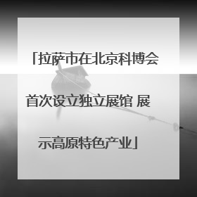 拉萨市在北京科博会首次设立独立展馆 展示高原特色产业