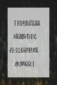 持续高温 成都市民在公园里戏水纳凉