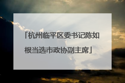 杭州临平区委书记陈如根当选市政协副主席