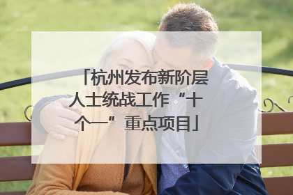 杭州发布新阶层人士统战工作“十个一”重点项目
