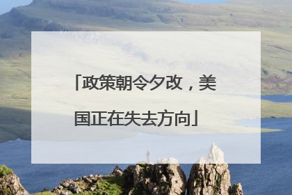 政策朝令夕改，美国正在失去方向