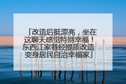 改造后挺漂亮，坐在这聊天感觉特别幸福！东西江家巷经提质改造变身居民自治幸福家