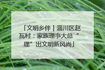 文明乡伴｜淄川区赵瓦村：家族理事大总“理”出文明新风尚