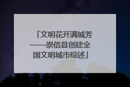 文明花开满城芳——崇信县创建全国文明城市综述