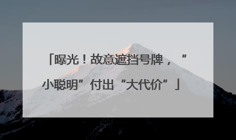 曝光！故意遮挡号牌，“小聪明”付出“大代价”