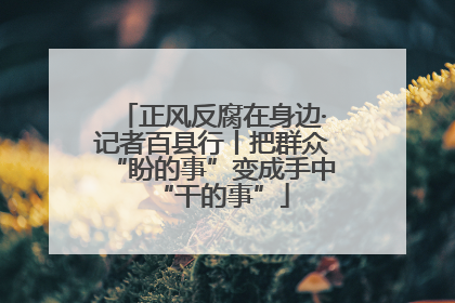 正风反腐在身边·记者百县行丨把群众“盼的事”变成手中“干的事”