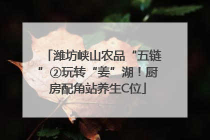 潍坊峡山农品“五链”②玩转“姜”湖！厨房配角站养生C位