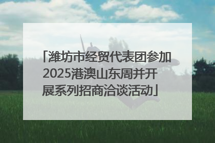 潍坊市经贸代表团参加2025港澳山东周并开展系列招商洽谈活动