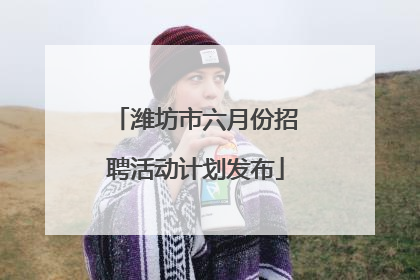 潍坊市六月份招聘活动计划发布
