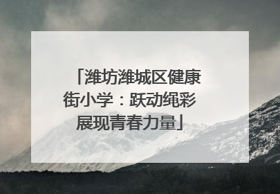 潍坊潍城区健康街小学：跃动绳彩展现青春力量