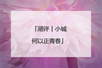 潮评丨小城何以正青春