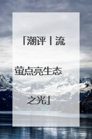 潮评丨流萤点亮生态之光