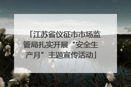 江苏省仪征市市场监管局扎实开展“安全生产月”主题宣传活动