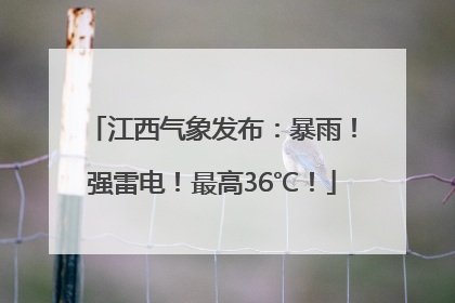 江西气象发布：暴雨！强雷电！最高36℃！