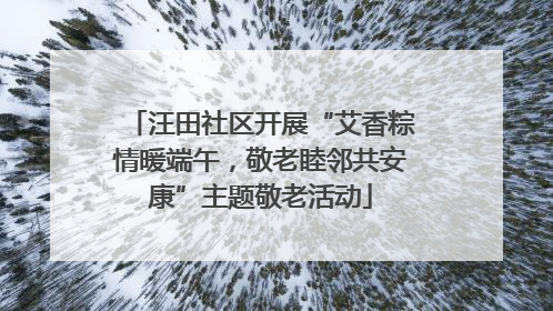 汪田社区开展“艾香粽情暖端午，敬老睦邻共安康”主题敬老活动