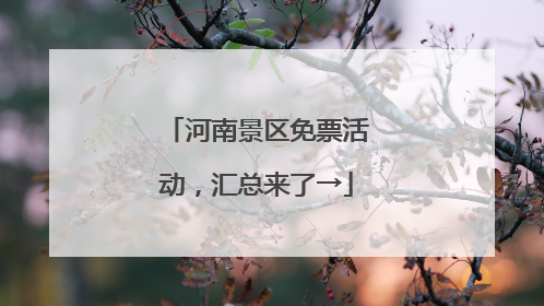 河南景区免票活动，汇总来了→