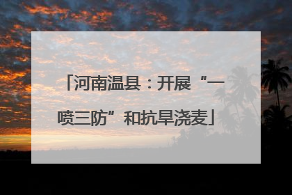 河南温县：开展“一喷三防”和抗旱浇麦