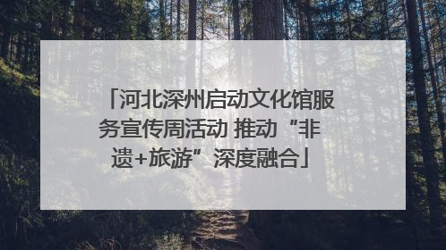 河北深州启动文化馆服务宣传周活动 推动“非遗+旅游”深度融合