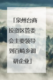 泉州台商投资区管委会主要领导到百崎乡调研企业