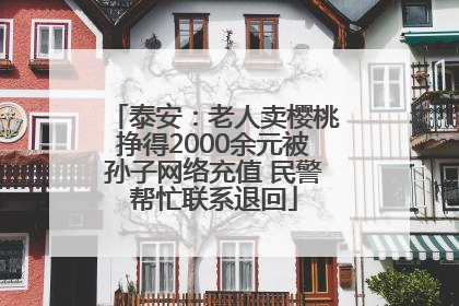 泰安：老人卖樱桃挣得2000余元被孙子网络充值 民警帮忙联系退回