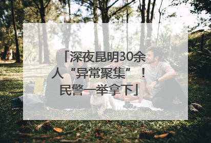 深夜昆明30余人“异常聚集”！民警一举拿下