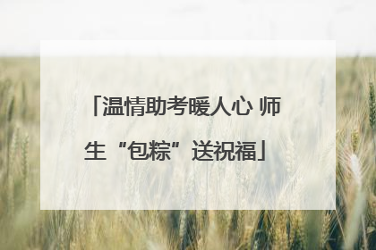 温情助考暖人心 师生“包粽”送祝福
