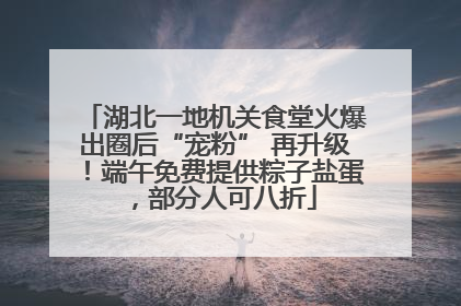 湖北一地机关食堂火爆出圈后“宠粉” 再升级！端午免费提供粽子盐蛋，部分人可八折