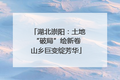 湖北崇阳：土地“破局”绘新卷 山乡巨变绽芳华