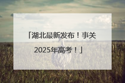 湖北最新发布！事关2025年高考！
