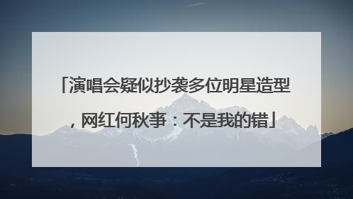 演唱会疑似抄袭多位明星造型，网红何秋亊：不是我的错