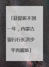 获提拔不到一年，内蒙古银行行长洪少平再履新