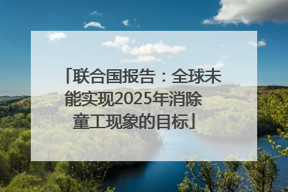 联合国报告：全球未能实现2025年消除童工现象的目标