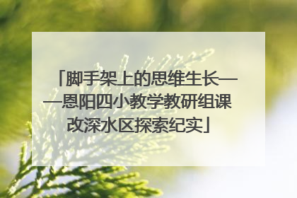 脚手架上的思维生长——恩阳四小教学教研组课改深水区探索纪实