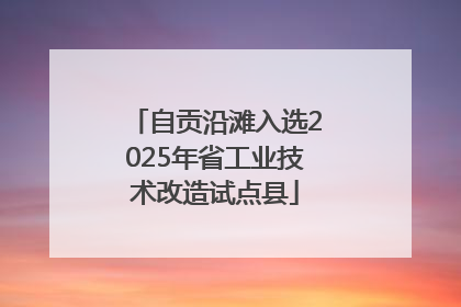 自贡沿滩入选2025年省工业技术改造试点县
