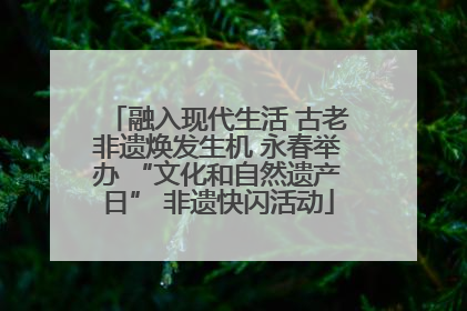 融入现代生活 古老非遗焕发生机 永春举办 “文化和自然遗产日” 非遗快闪活动