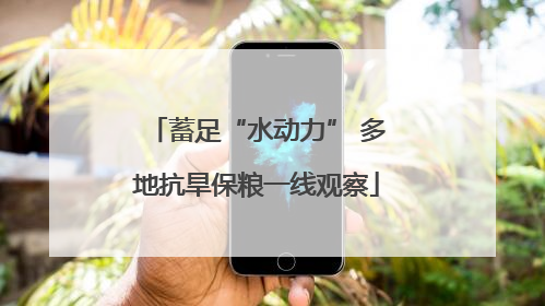 蓄足“水动力” 多地抗旱保粮一线观察